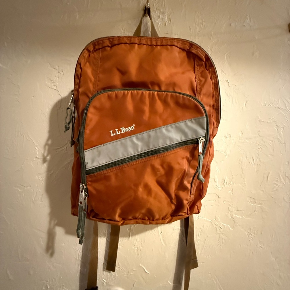 L.L. Bean Men's Rust Backpack with Gray Accents